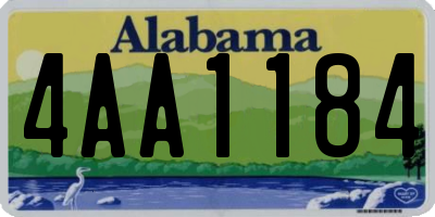 AL license plate 4AA1184