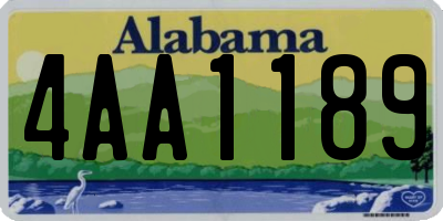 AL license plate 4AA1189