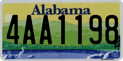 AL license plate 4AA1198