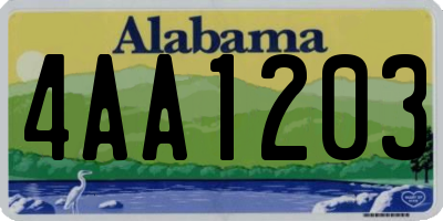 AL license plate 4AA1203