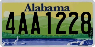 AL license plate 4AA1228