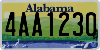 AL license plate 4AA1230