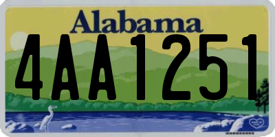 AL license plate 4AA1251