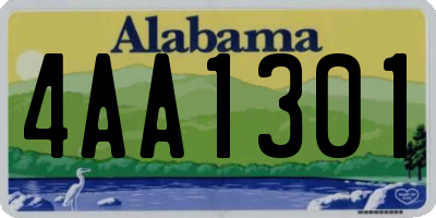 AL license plate 4AA1301