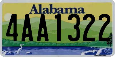 AL license plate 4AA1322