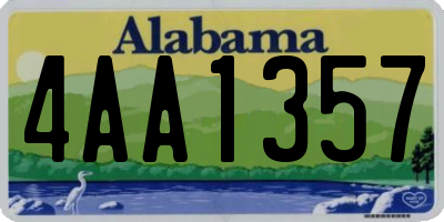 AL license plate 4AA1357