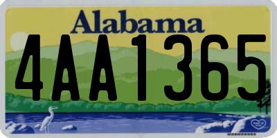 AL license plate 4AA1365