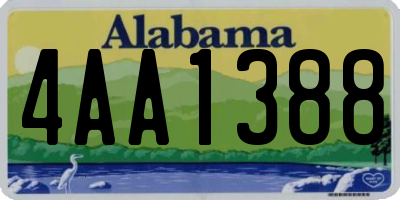 AL license plate 4AA1388
