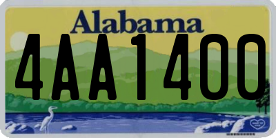 AL license plate 4AA1400