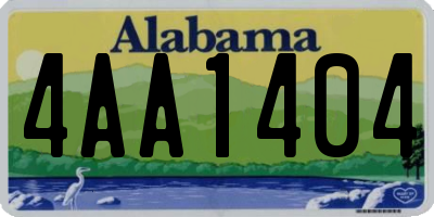 AL license plate 4AA1404