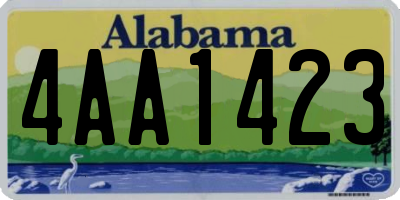 AL license plate 4AA1423