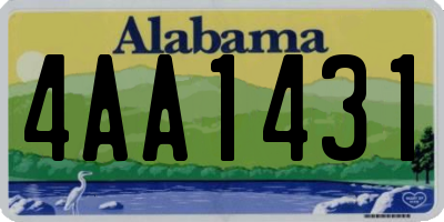 AL license plate 4AA1431