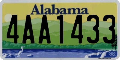 AL license plate 4AA1433