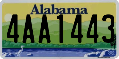AL license plate 4AA1443