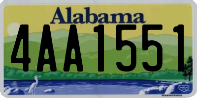AL license plate 4AA1551