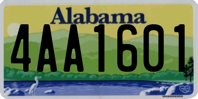 AL license plate 4AA1601
