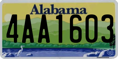 AL license plate 4AA1603
