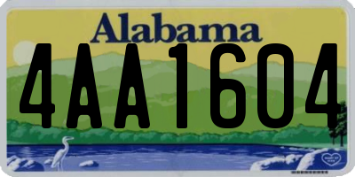 AL license plate 4AA1604
