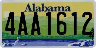 AL license plate 4AA1612