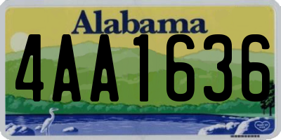AL license plate 4AA1636