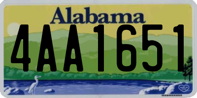 AL license plate 4AA1651