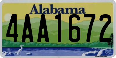 AL license plate 4AA1672