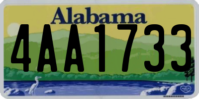 AL license plate 4AA1733