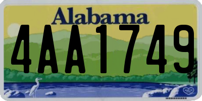 AL license plate 4AA1749