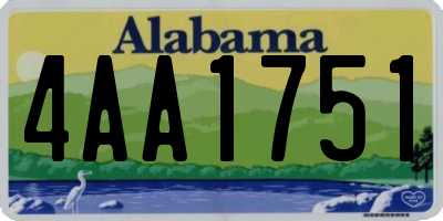 AL license plate 4AA1751