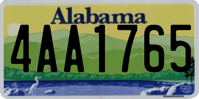 AL license plate 4AA1765