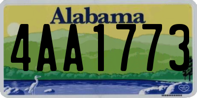 AL license plate 4AA1773