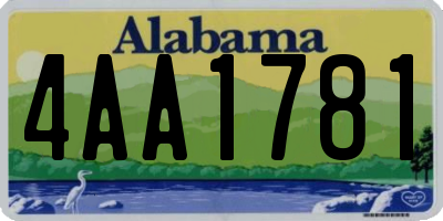 AL license plate 4AA1781