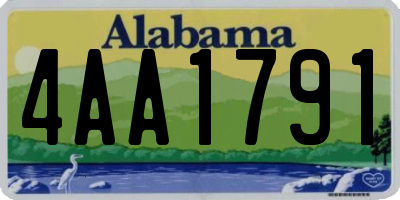 AL license plate 4AA1791