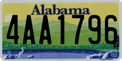 AL license plate 4AA1796
