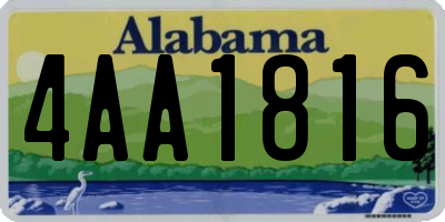 AL license plate 4AA1816