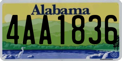 AL license plate 4AA1836