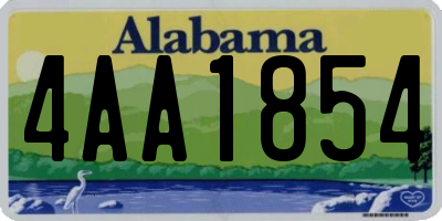 AL license plate 4AA1854