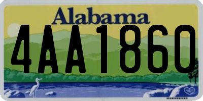 AL license plate 4AA1860