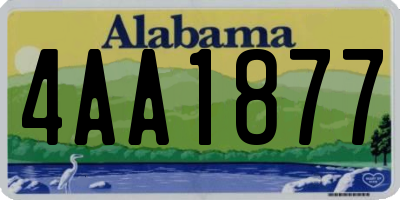 AL license plate 4AA1877