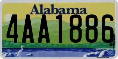 AL license plate 4AA1886