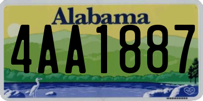 AL license plate 4AA1887
