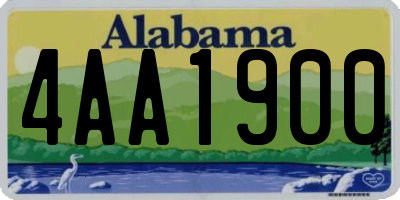AL license plate 4AA1900