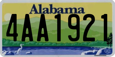 AL license plate 4AA1921