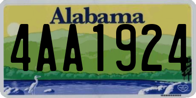 AL license plate 4AA1924