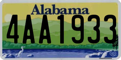 AL license plate 4AA1933