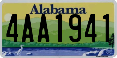 AL license plate 4AA1941