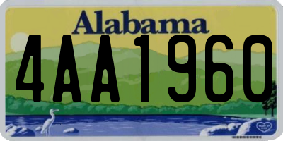 AL license plate 4AA1960