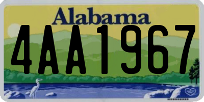 AL license plate 4AA1967