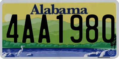 AL license plate 4AA1980