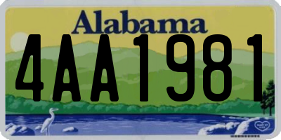 AL license plate 4AA1981